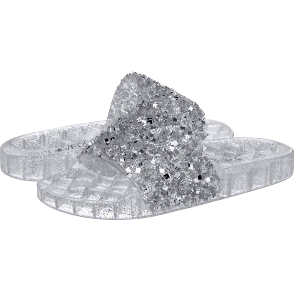 Women’s Summer Flip Flop Open Toe Jelly Sandal Rhinestone Glitter Slide size 9